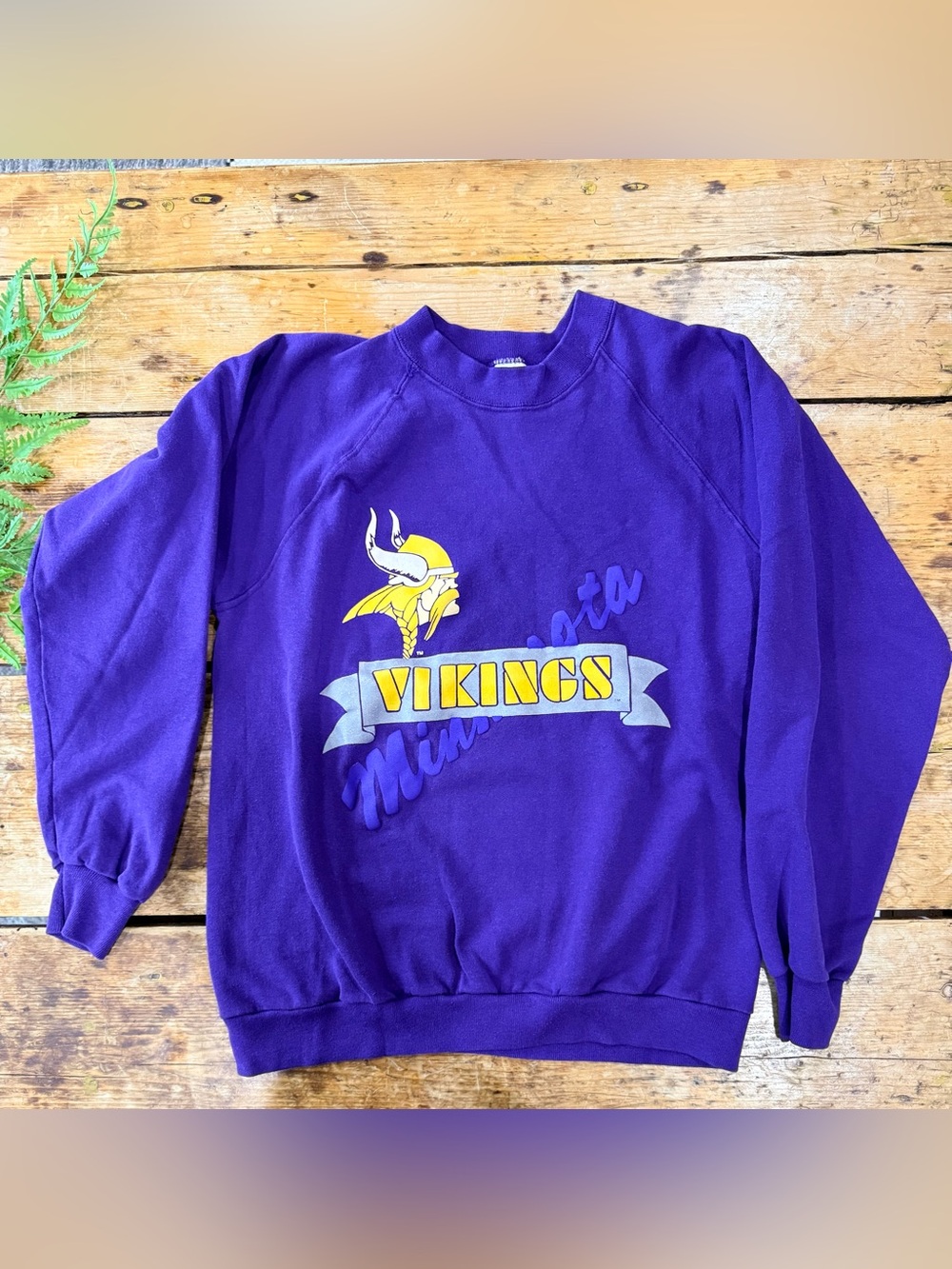 Vintage Vikings Graphic Purple Crewneck